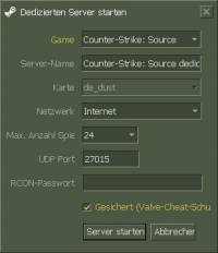Start des Servers